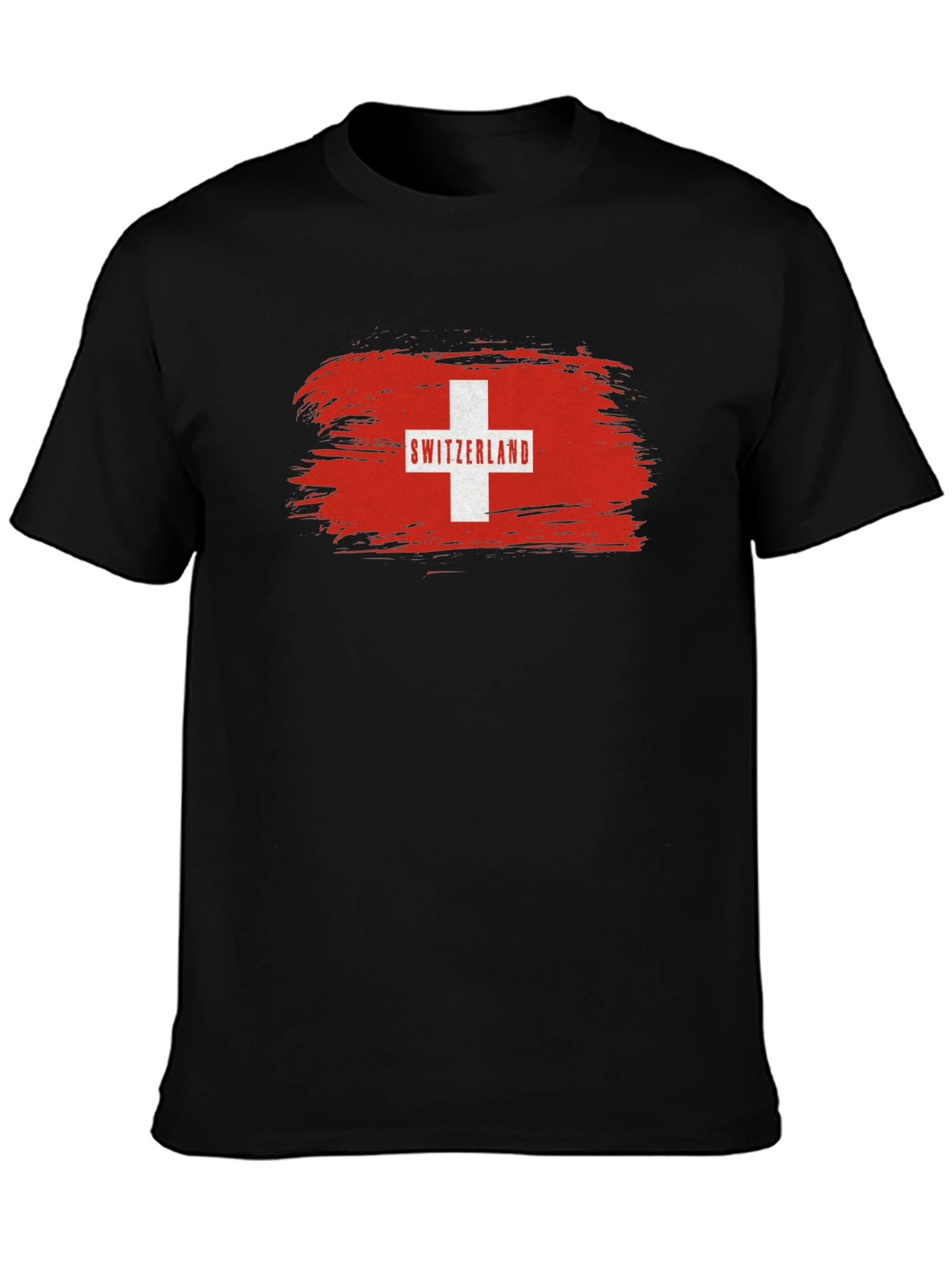 Switzerland Flag T-Shirt - Black Graphic Tee