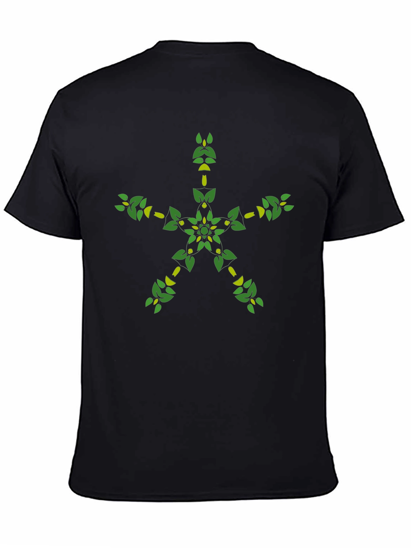 Botanical Star Graphic Black T-Shirt