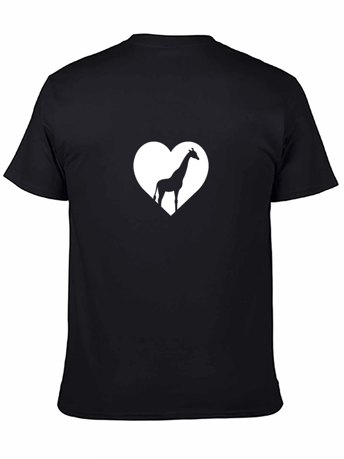 Giraffe Heart Graphic Tee - Stylish Black Cotton T-Shirt
