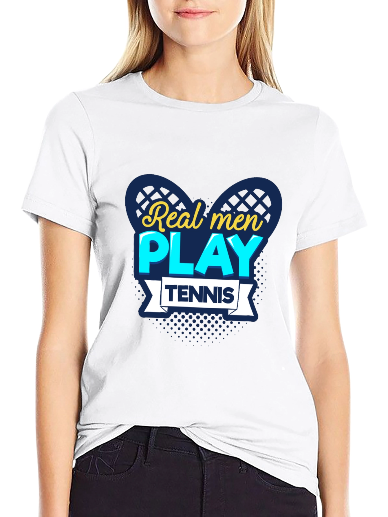 Real Men Play Tennis Graphic T-Shirt