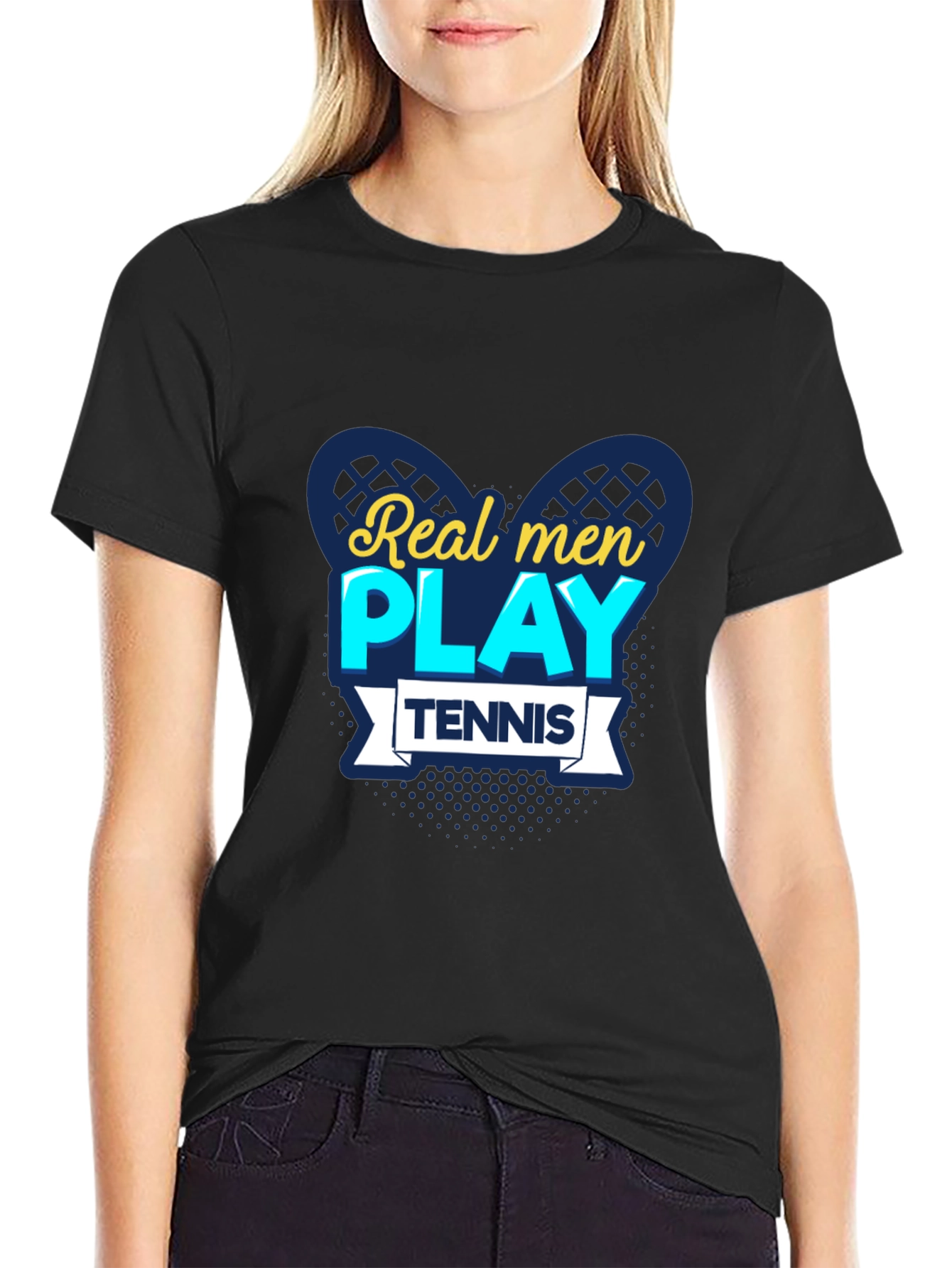 Real Men Play Tennis Graphic T-Shirt