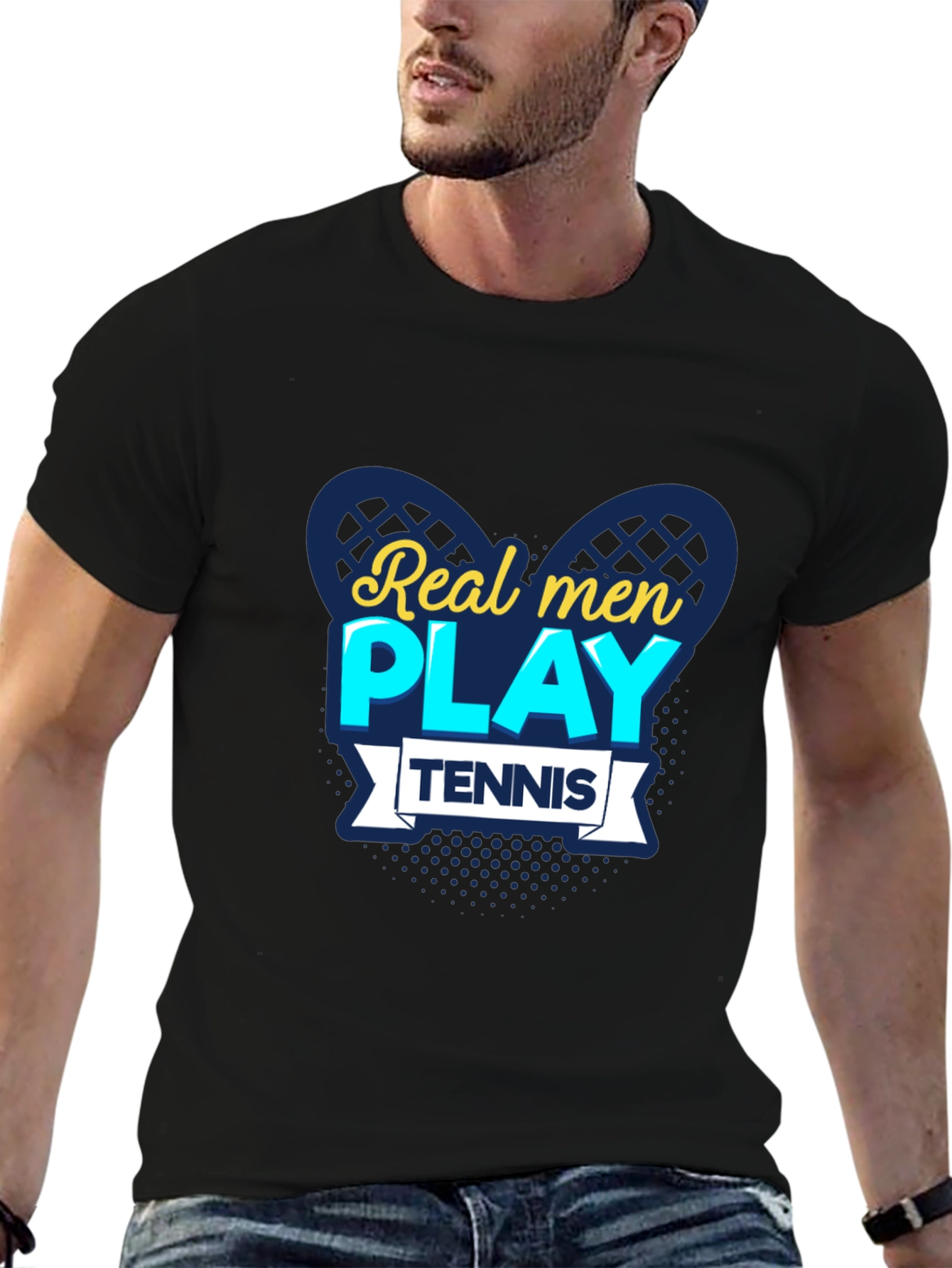 Real Men Play Tennis Graphic T-Shirt
