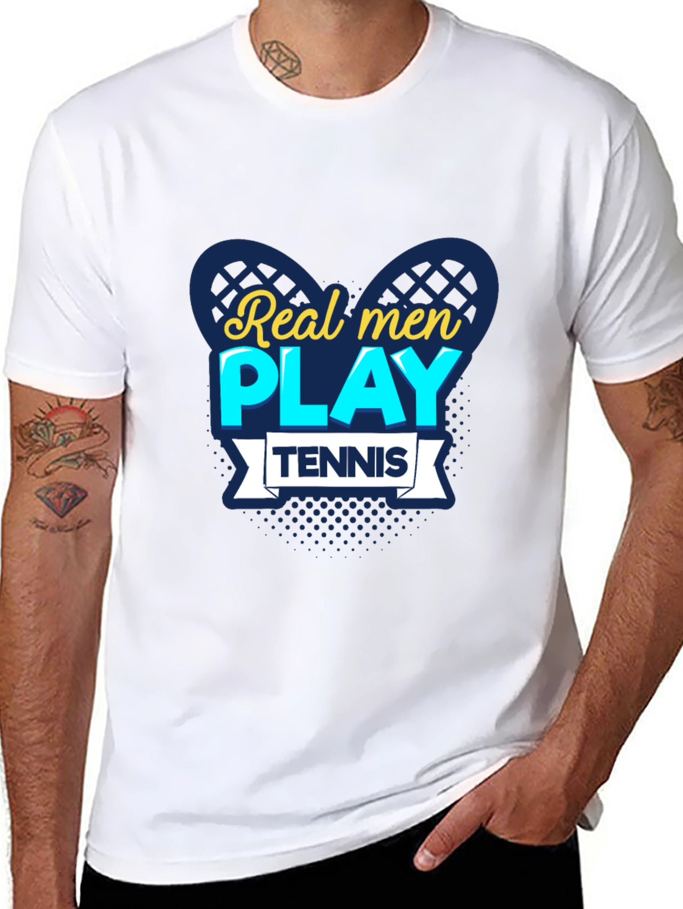 Real Men Play Tennis Graphic T-Shirt