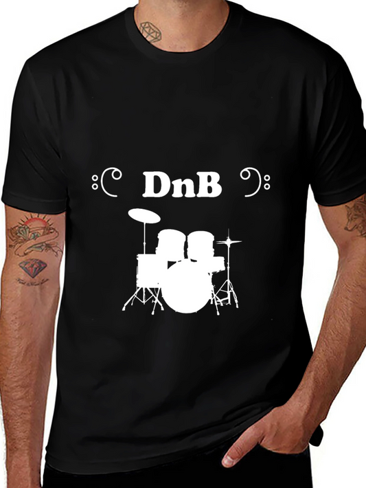DnB Drum Kit T-Shirt - Black Cotton Tee