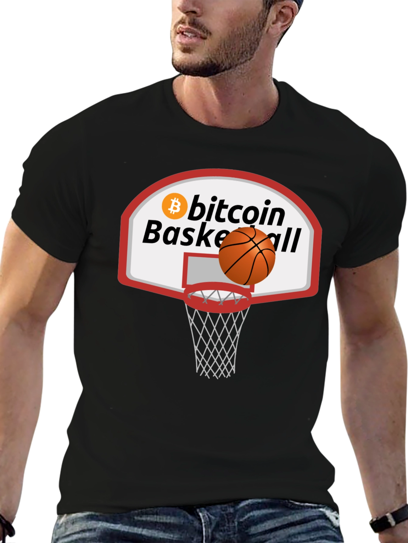 Bitcoin Basketball Graphic Tee - Crypto Fan Apparel