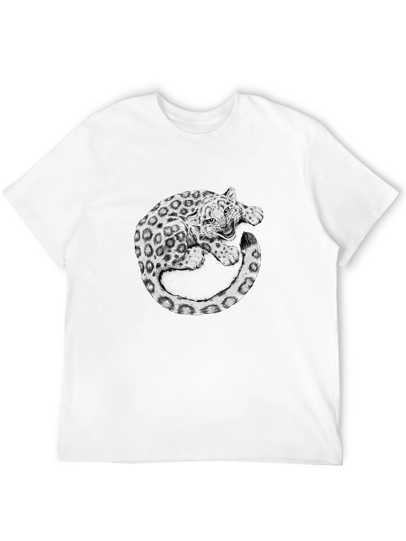 Leopard Graphic Print Black T-Shirt