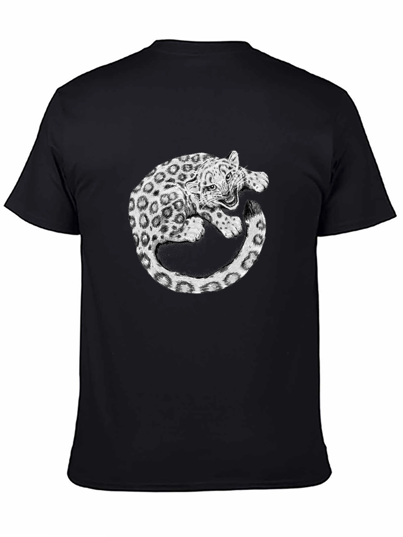Leopard Graphic Print Black T-Shirt