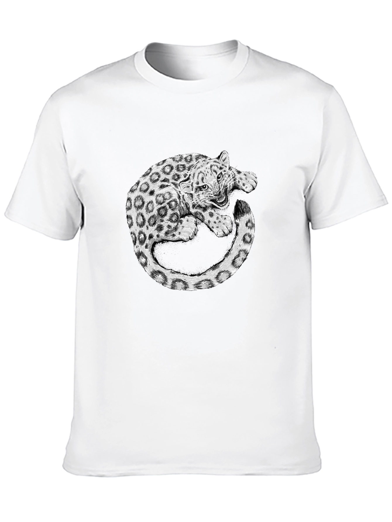 Leopard Graphic Print Black T-Shirt