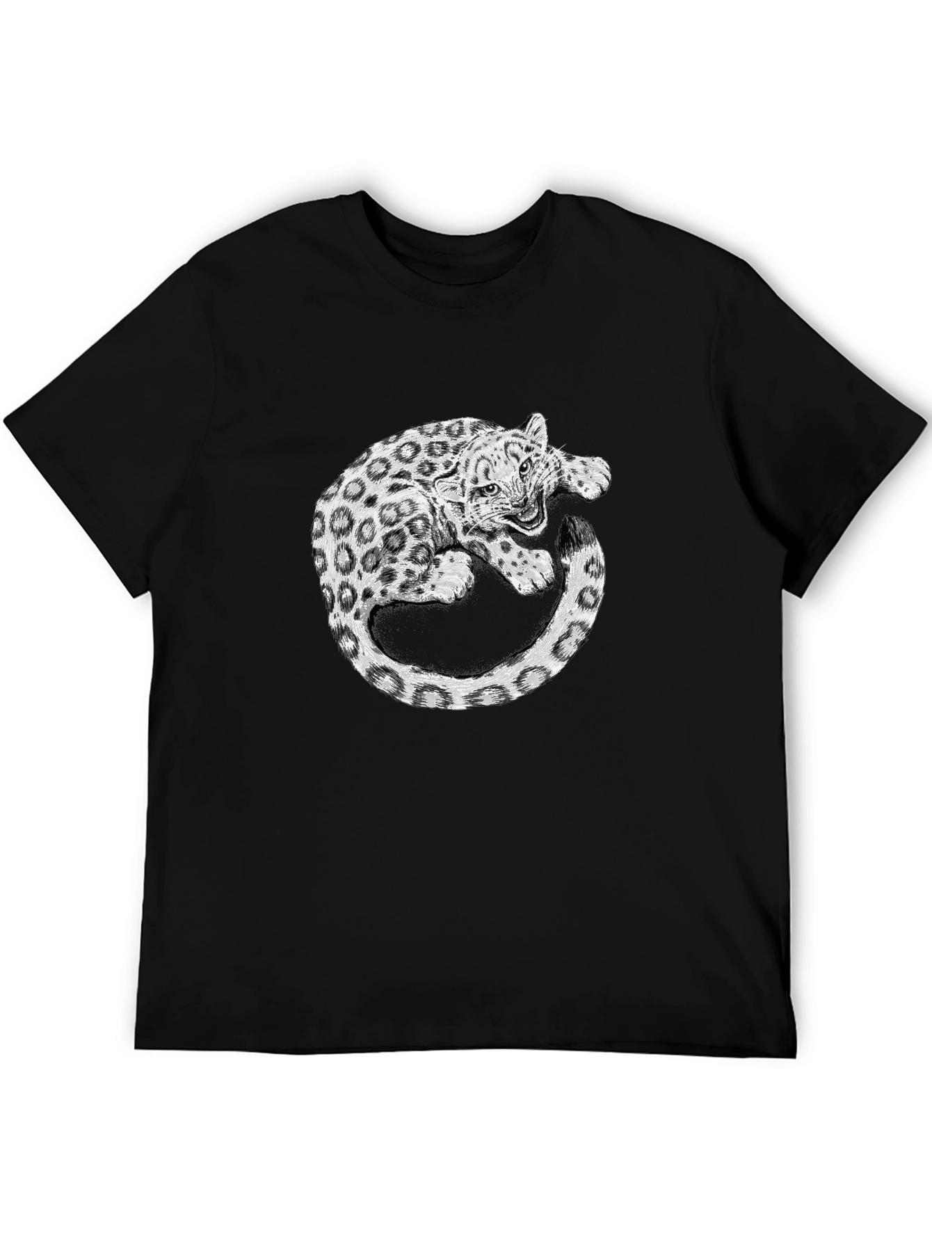Leopard Graphic Print Black T-Shirt