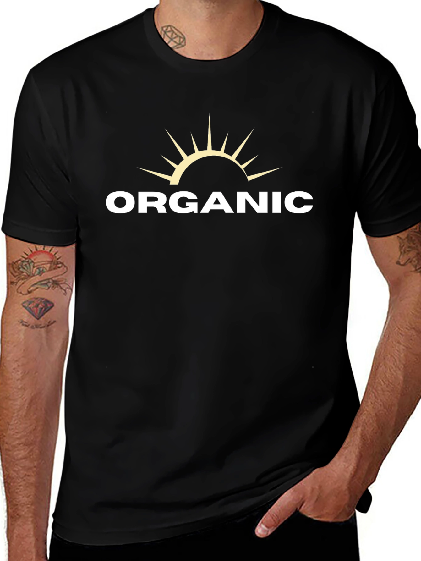 Organic Sun Graphic Tee - Black Cotton Blend