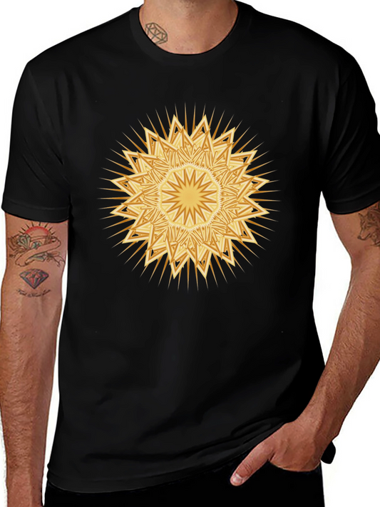 Golden Mandala Graphic Black T-Shirt