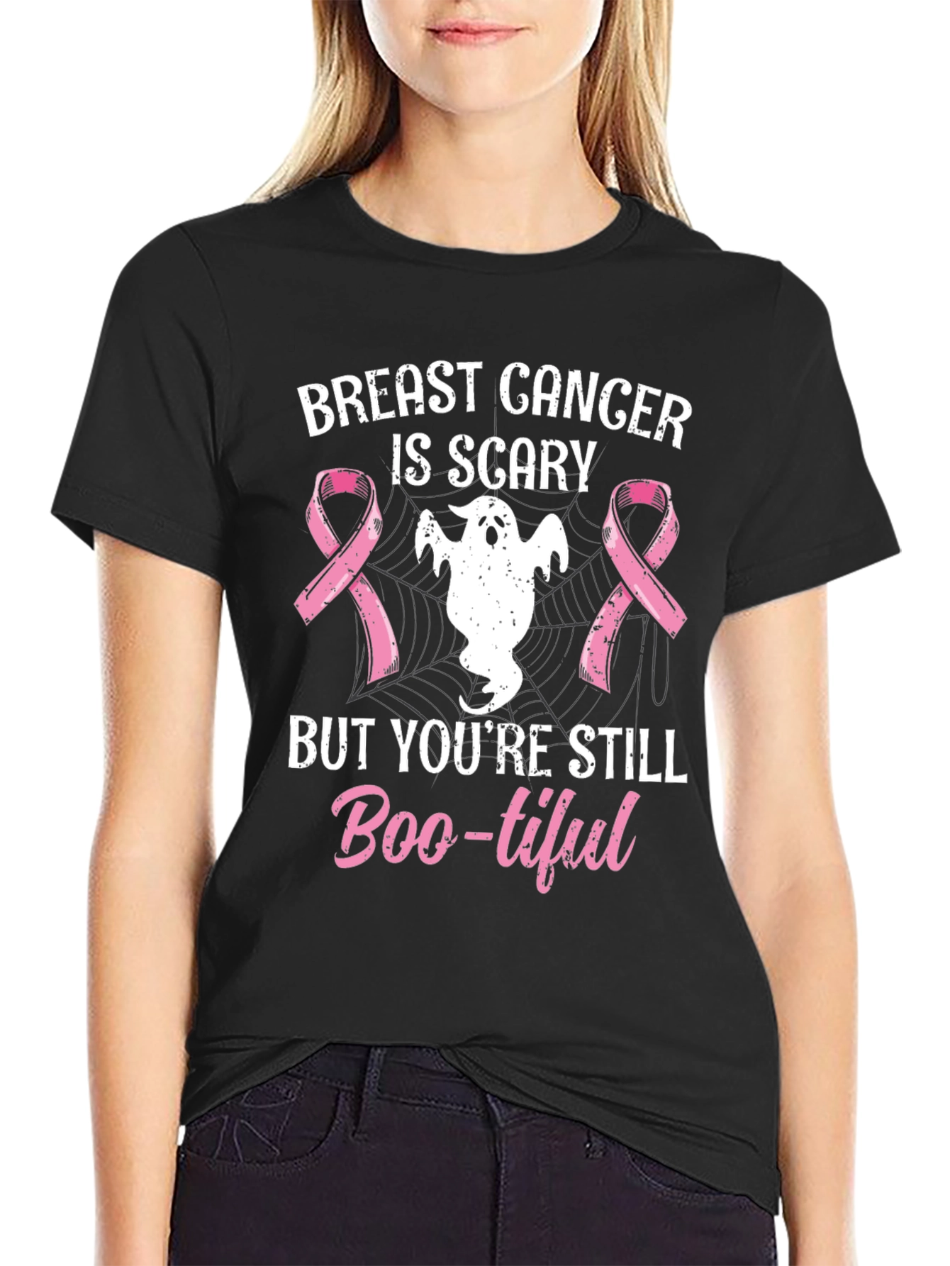 Boo-tiful Breast Cancer Awareness Ghost T-Shirt