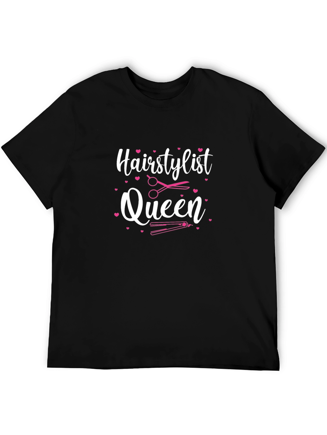 Hairstylist Queen Graphic Tee - Black Cotton