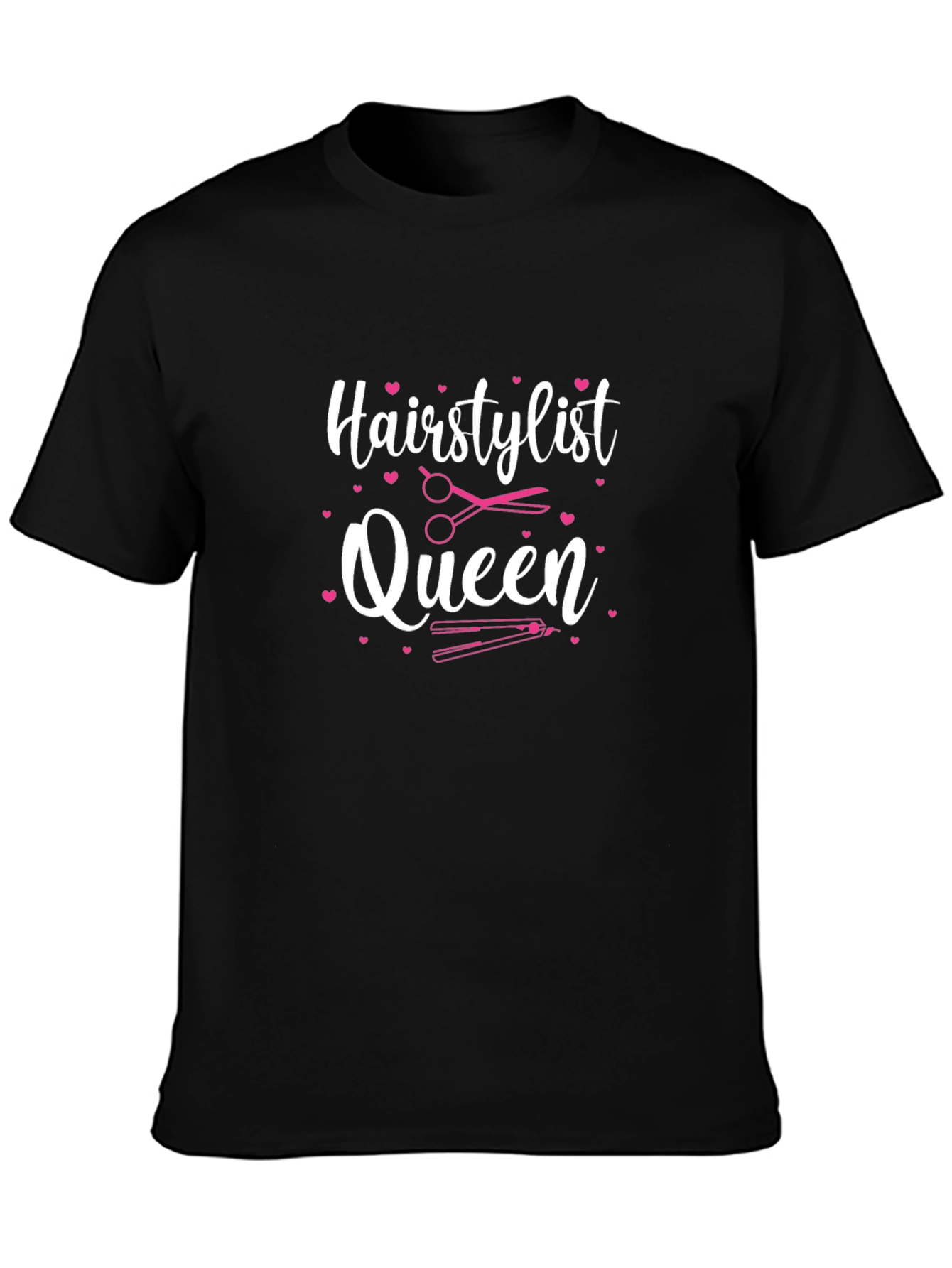 Hairstylist Queen Graphic Tee - Black Cotton