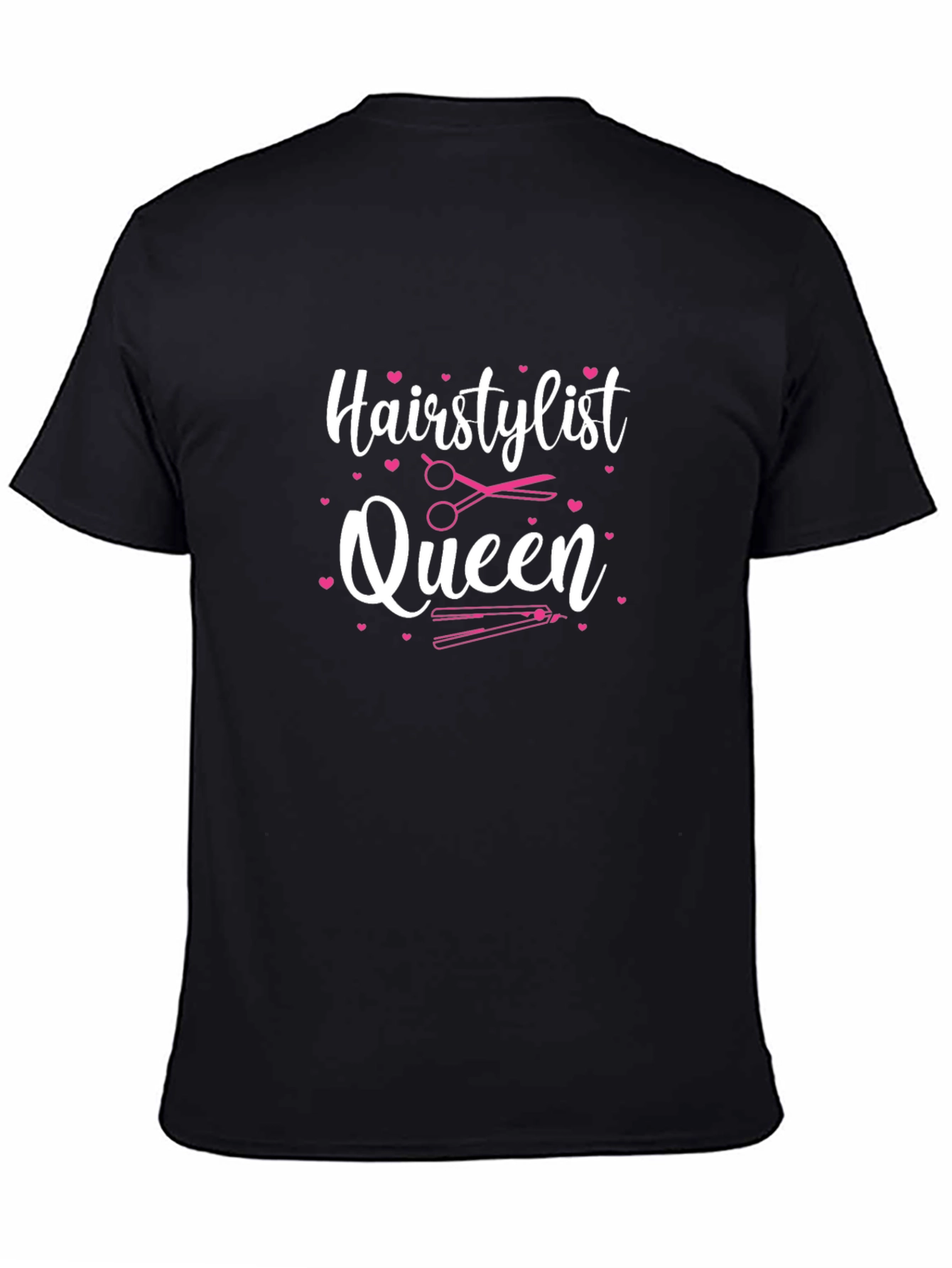 Hairstylist Queen Graphic Tee - Black Cotton