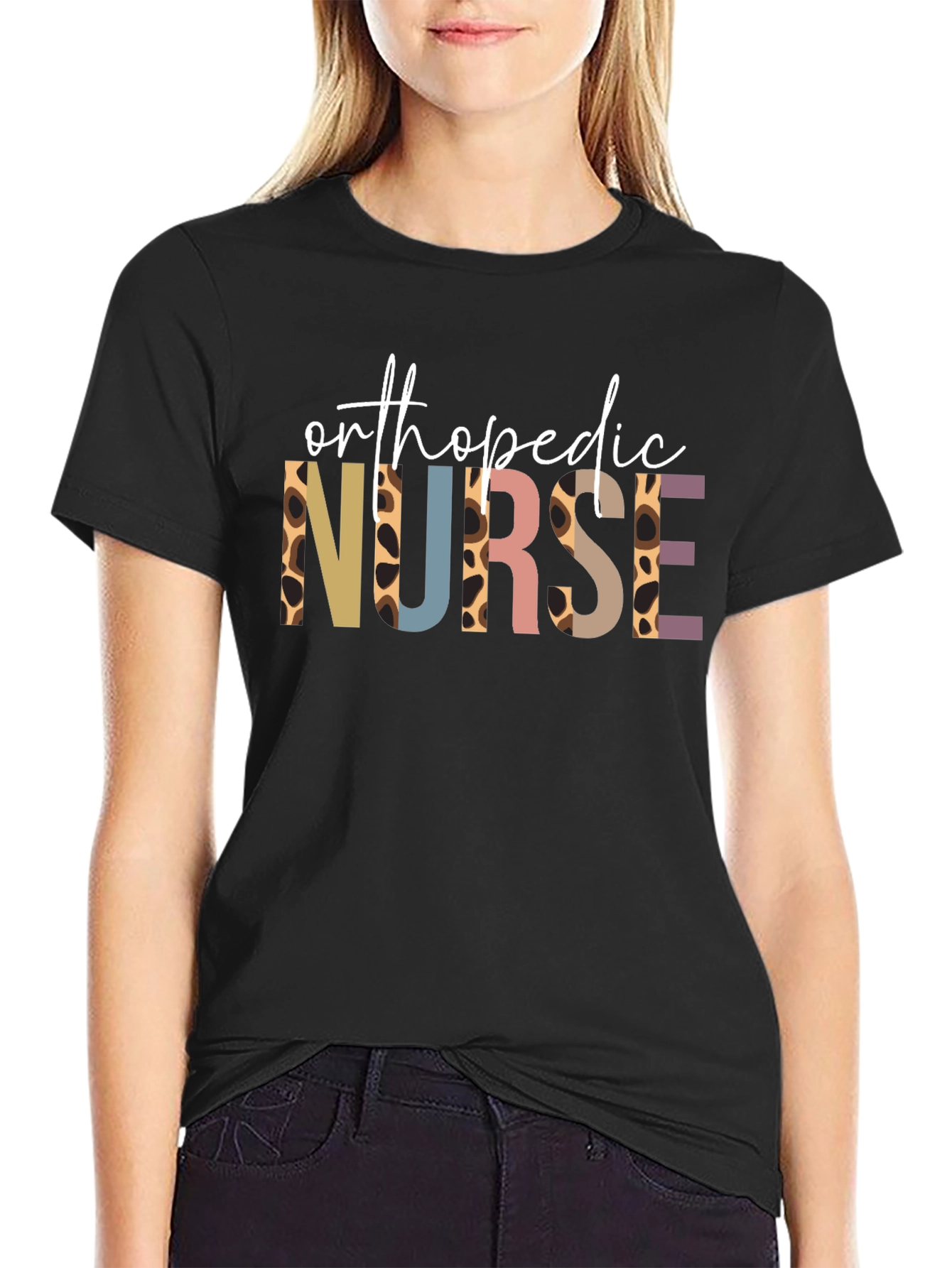 Orthopedic Nurse T-Shirt: Leopard Print Design