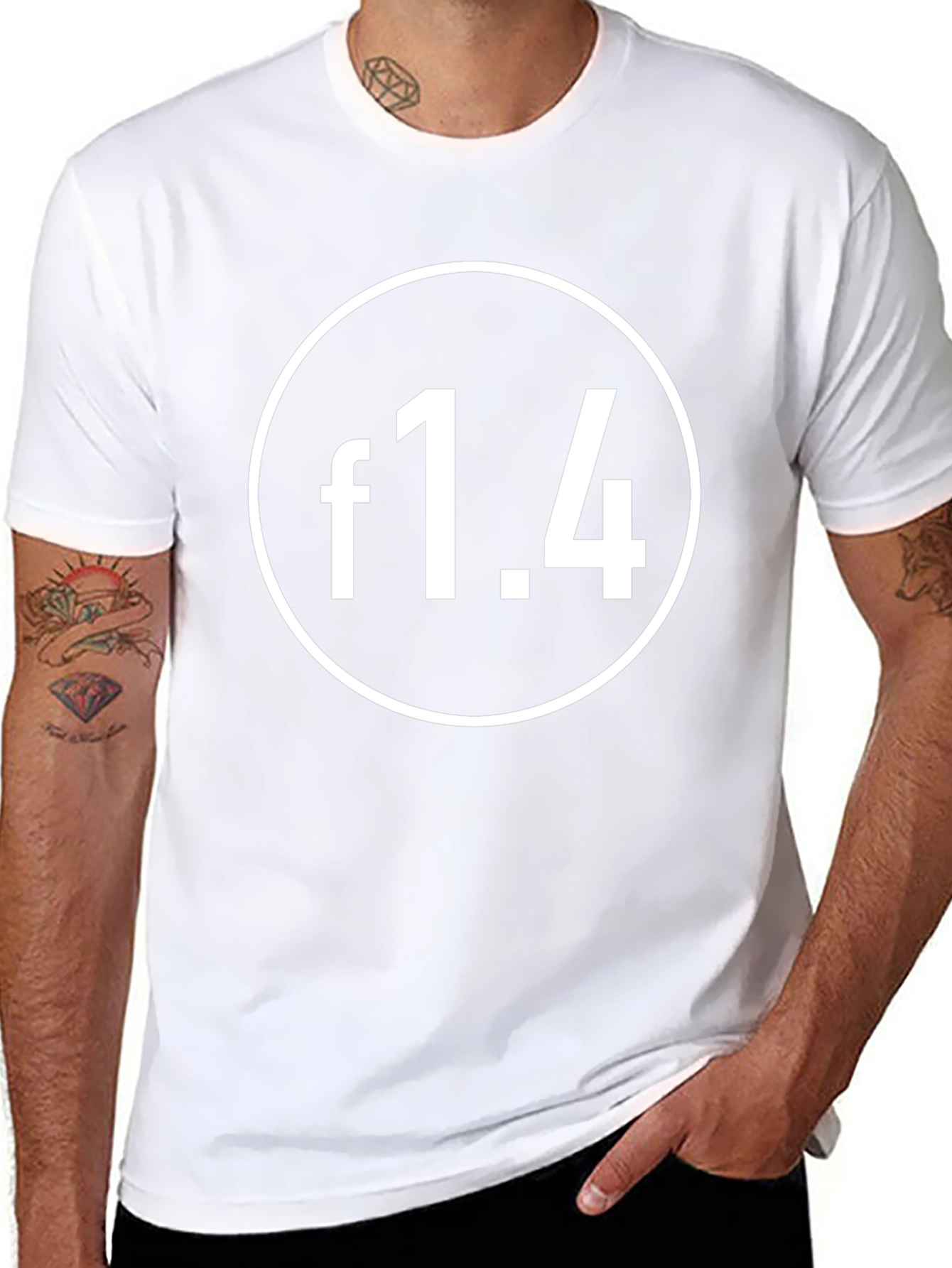 f1.4 Aperture Black T-Shirt - Photography Enthusiast Tee