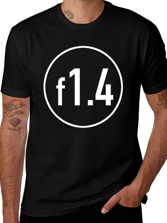 f1.4 Aperture Black T-Shirt - Photography Enthusiast Tee