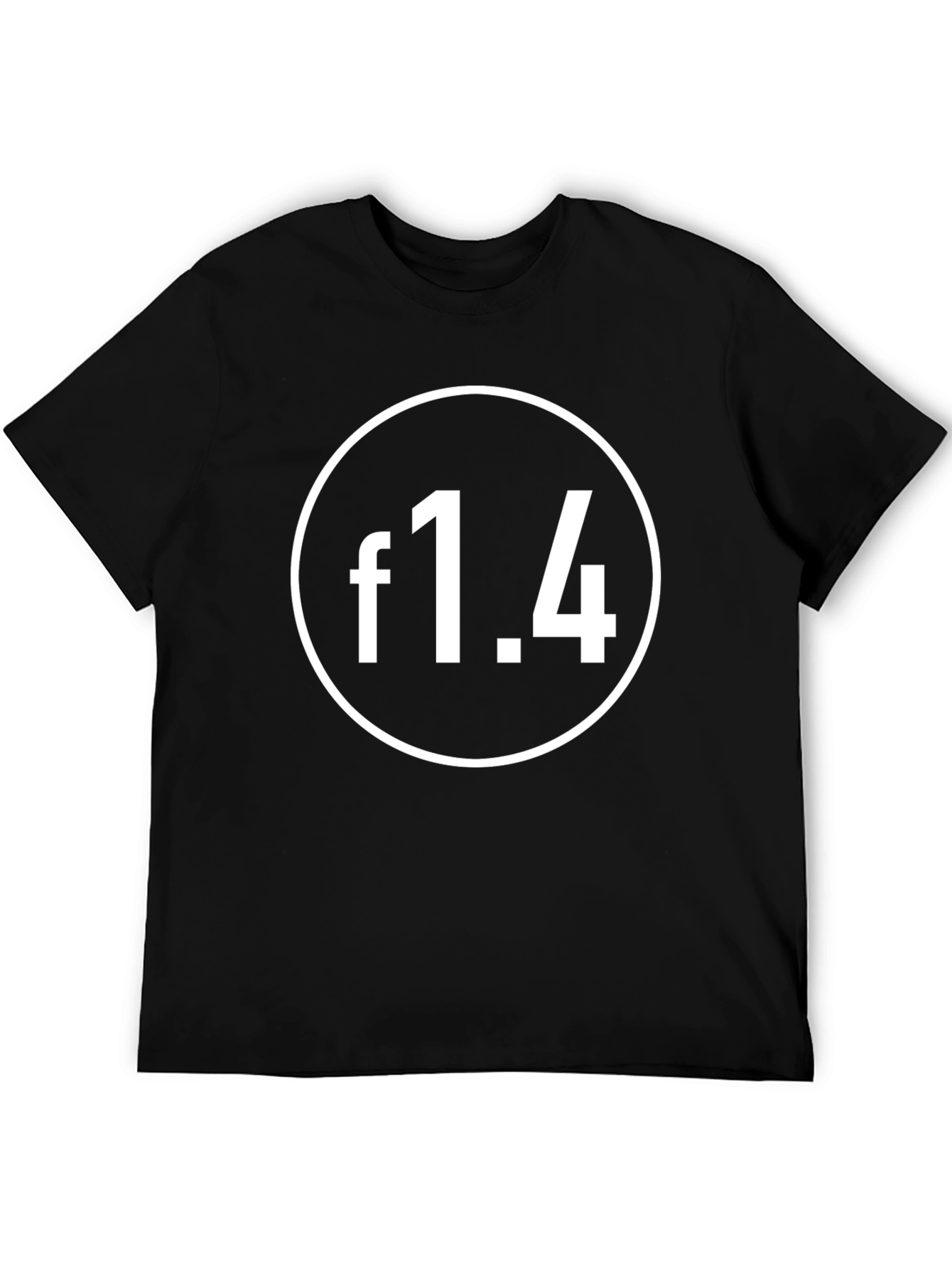 f1.4 Aperture Black T-Shirt - Photography Enthusiast Tee