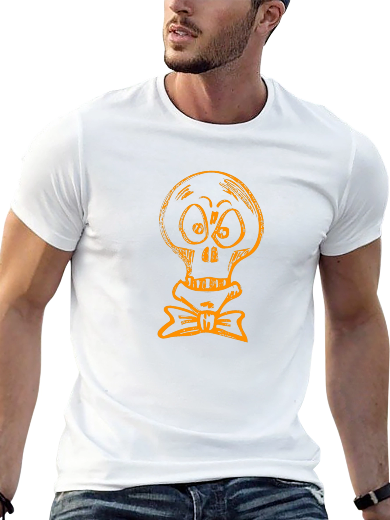 Skull with Bow Tie Graphic Tee