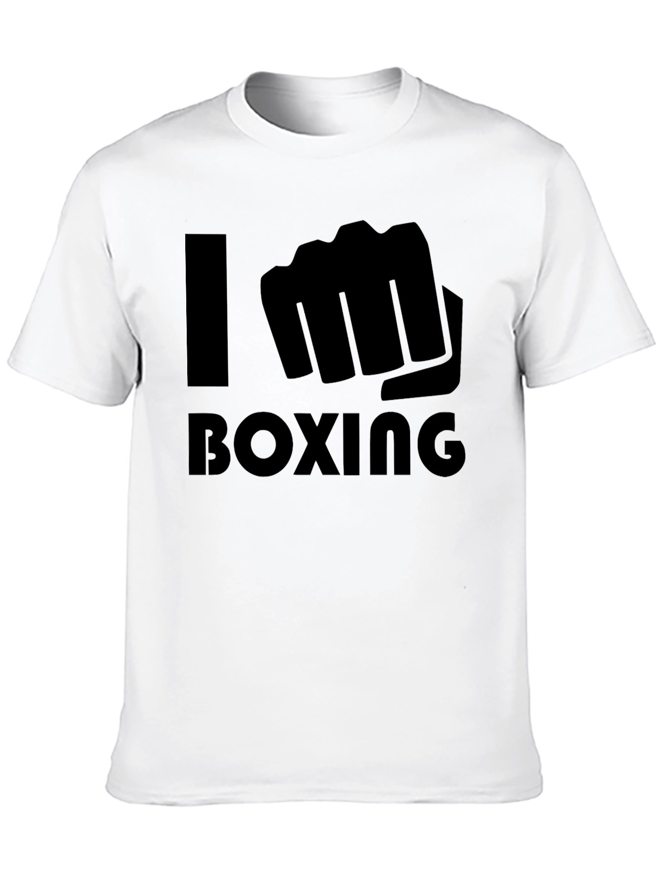 I Love Boxing Black T-Shirt Punching Fist Graphic Tee