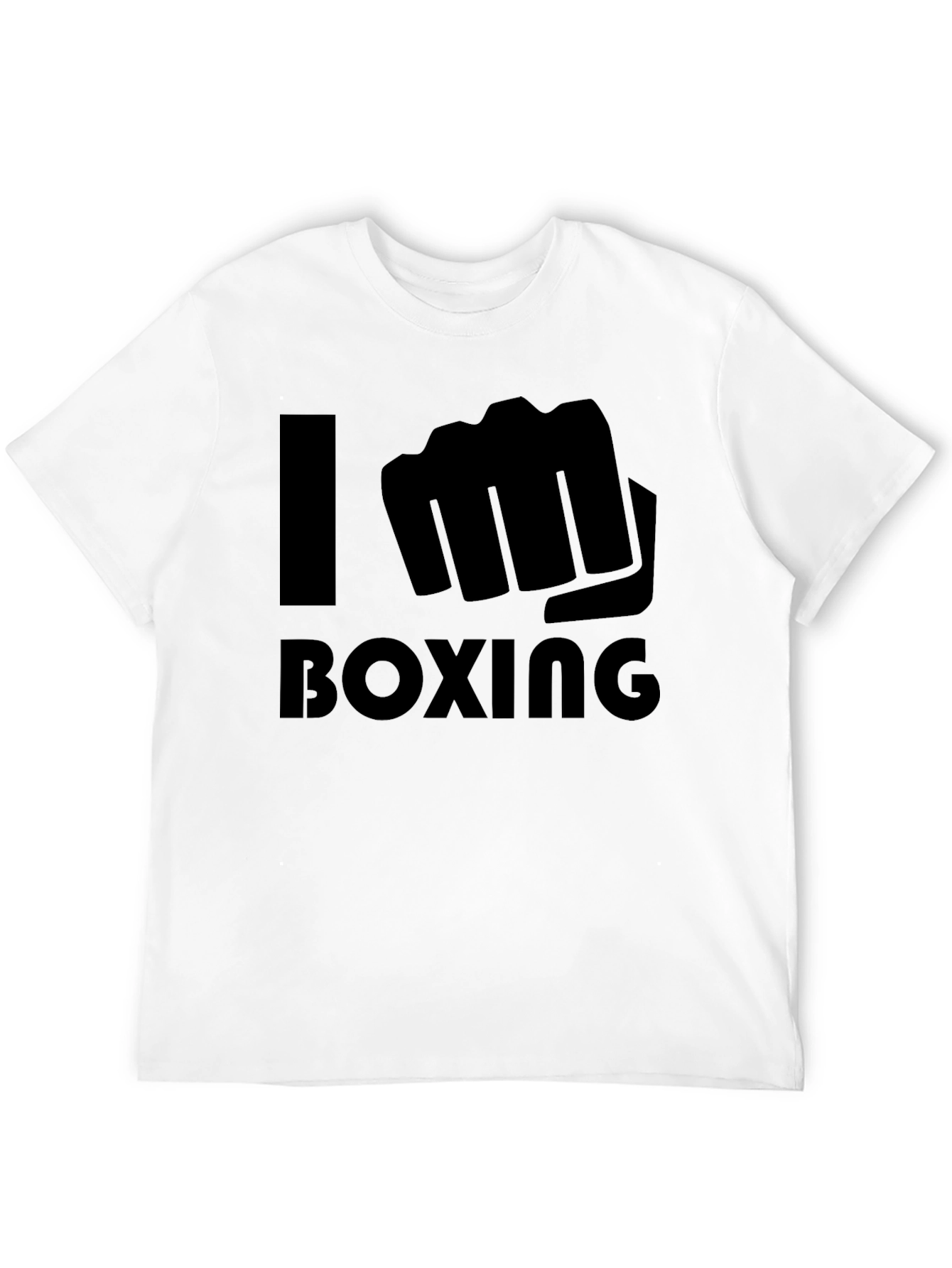 I Love Boxing Black T-Shirt Punching Fist Graphic Tee