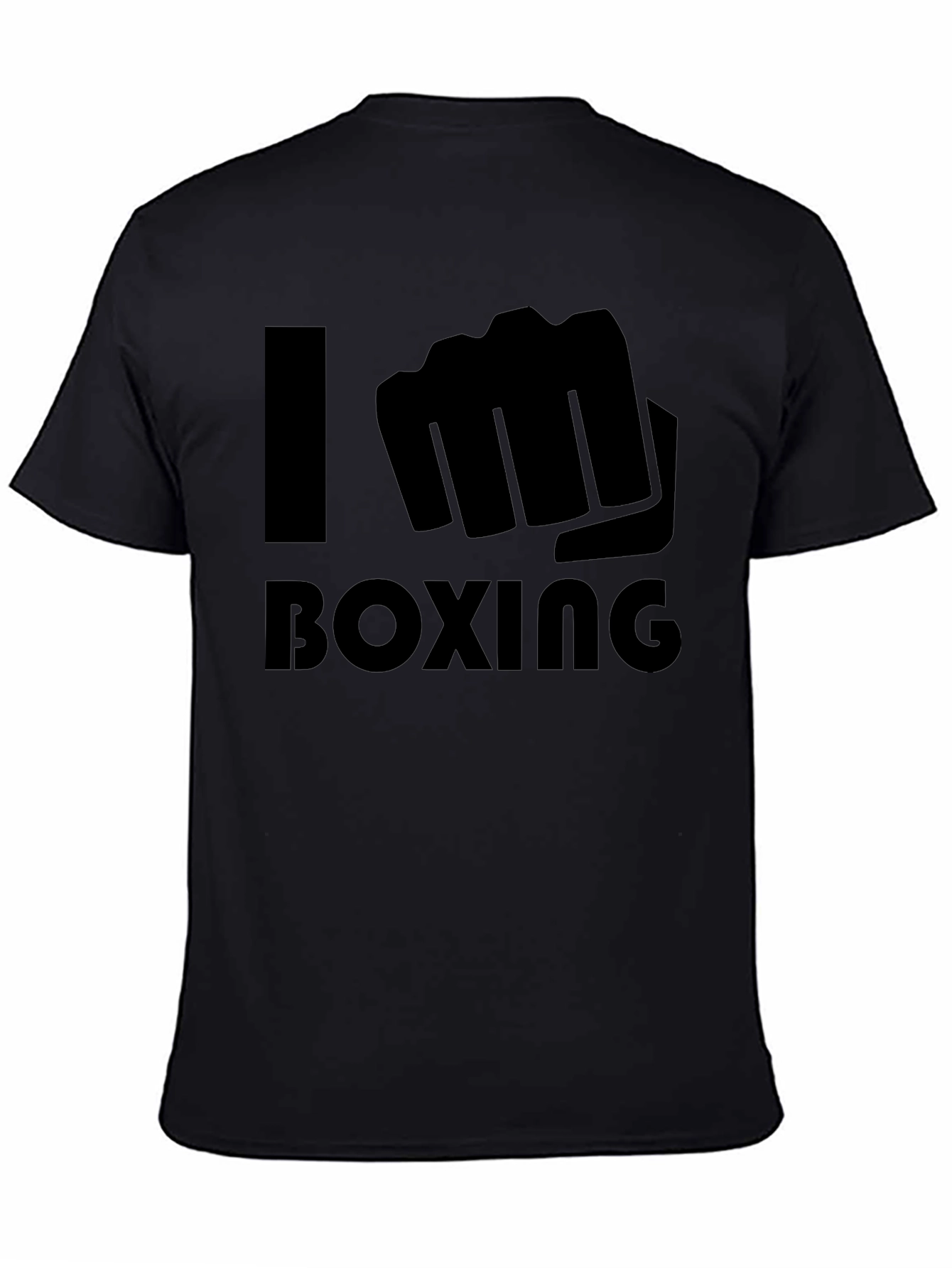 I Love Boxing Black T-Shirt Punching Fist Graphic Tee