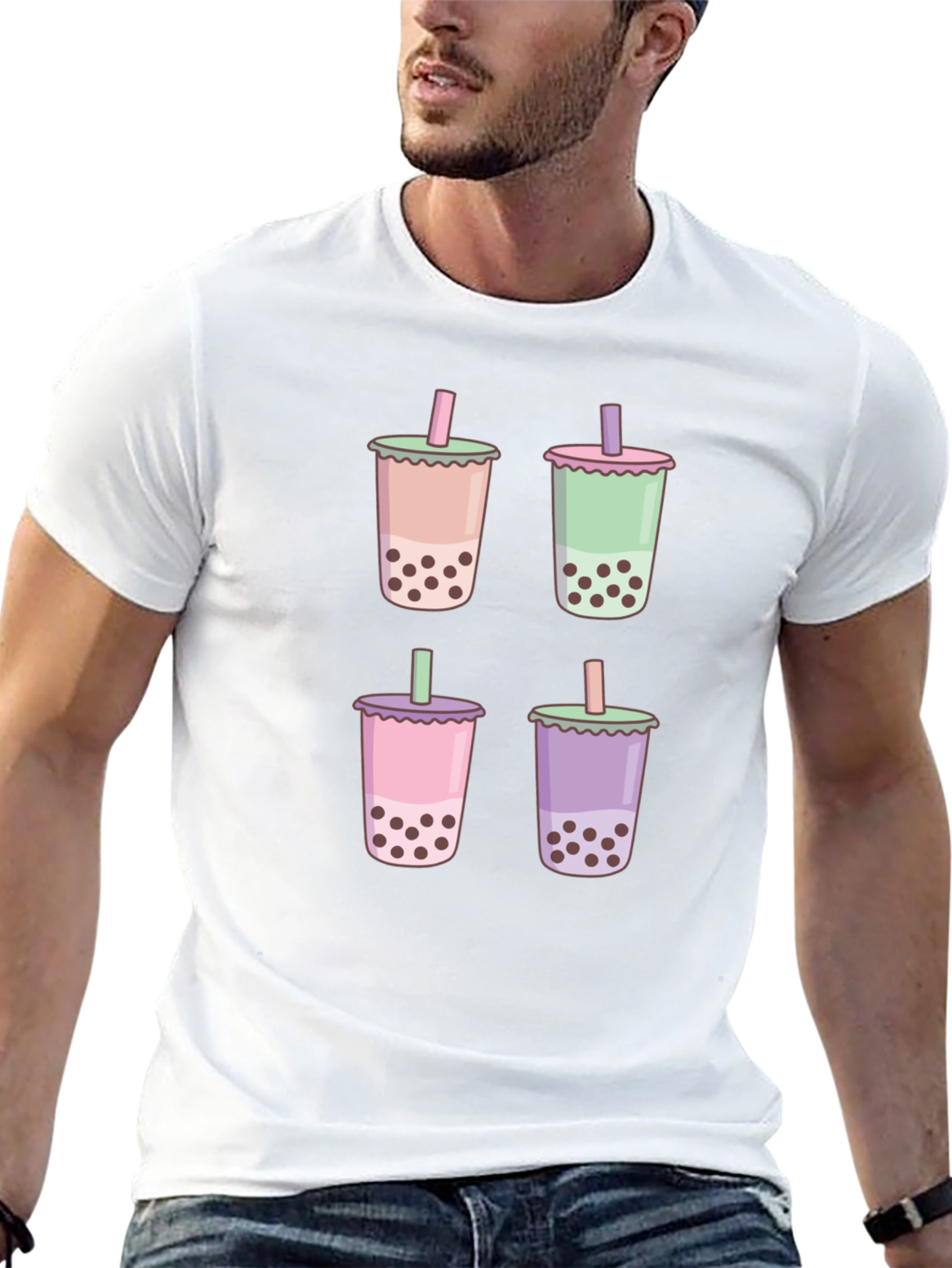 Boba Tea Graphic Black T-Shirt