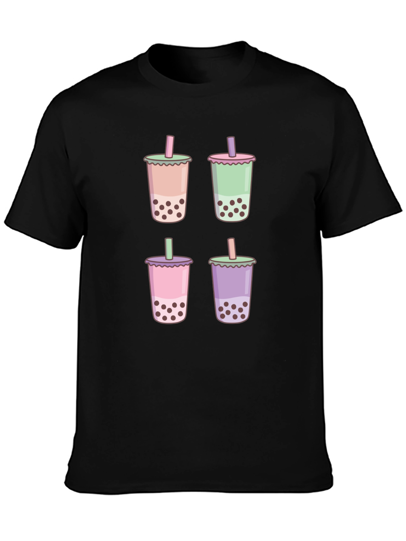 Boba Tea Graphic Black T-Shirt