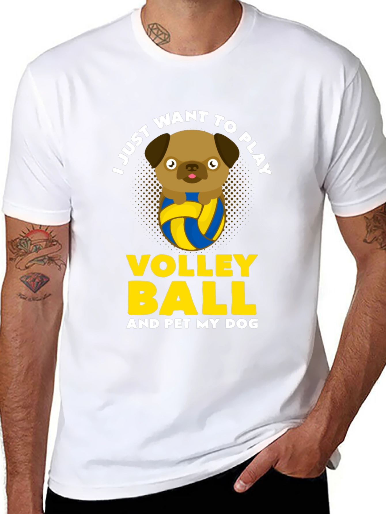 Volleyball Dog Graphic Tee - Pet Lover Shirt