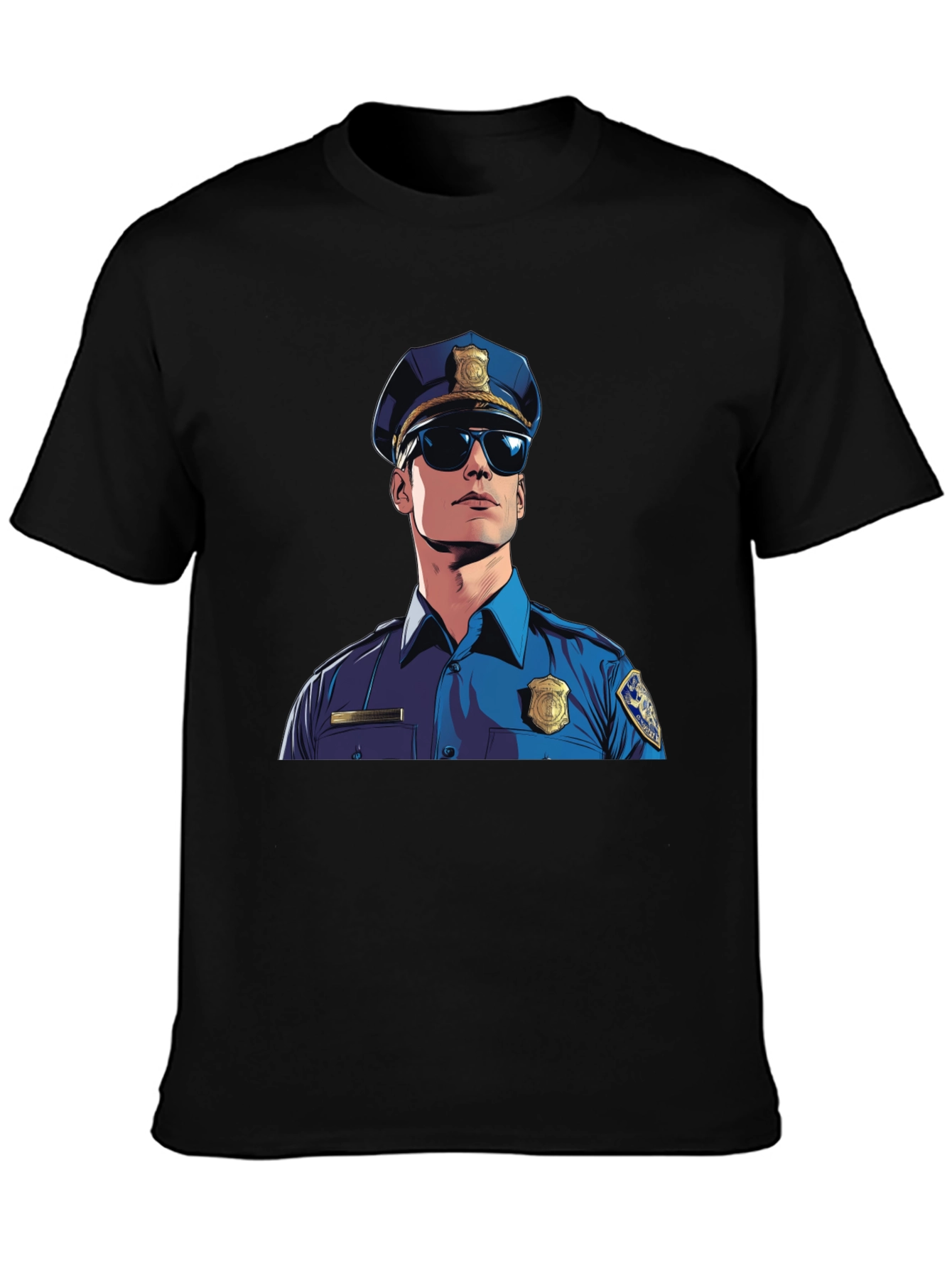 Cool Cop Graphic Tee - Black Cotton Blend