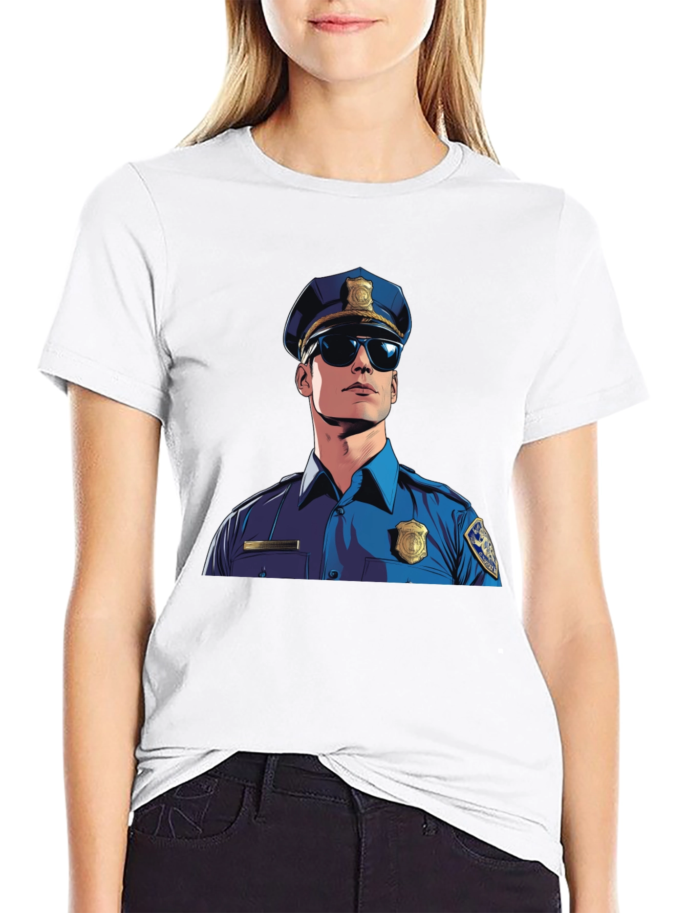 Cool Cop Graphic Tee - Black Cotton Blend