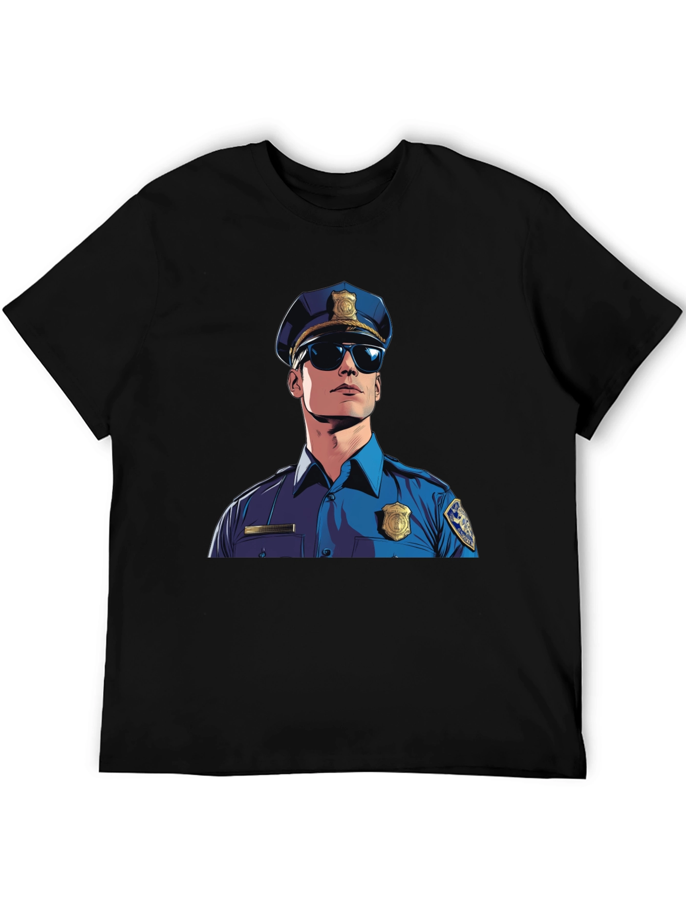 Cool Cop Graphic Tee - Black Cotton Blend
