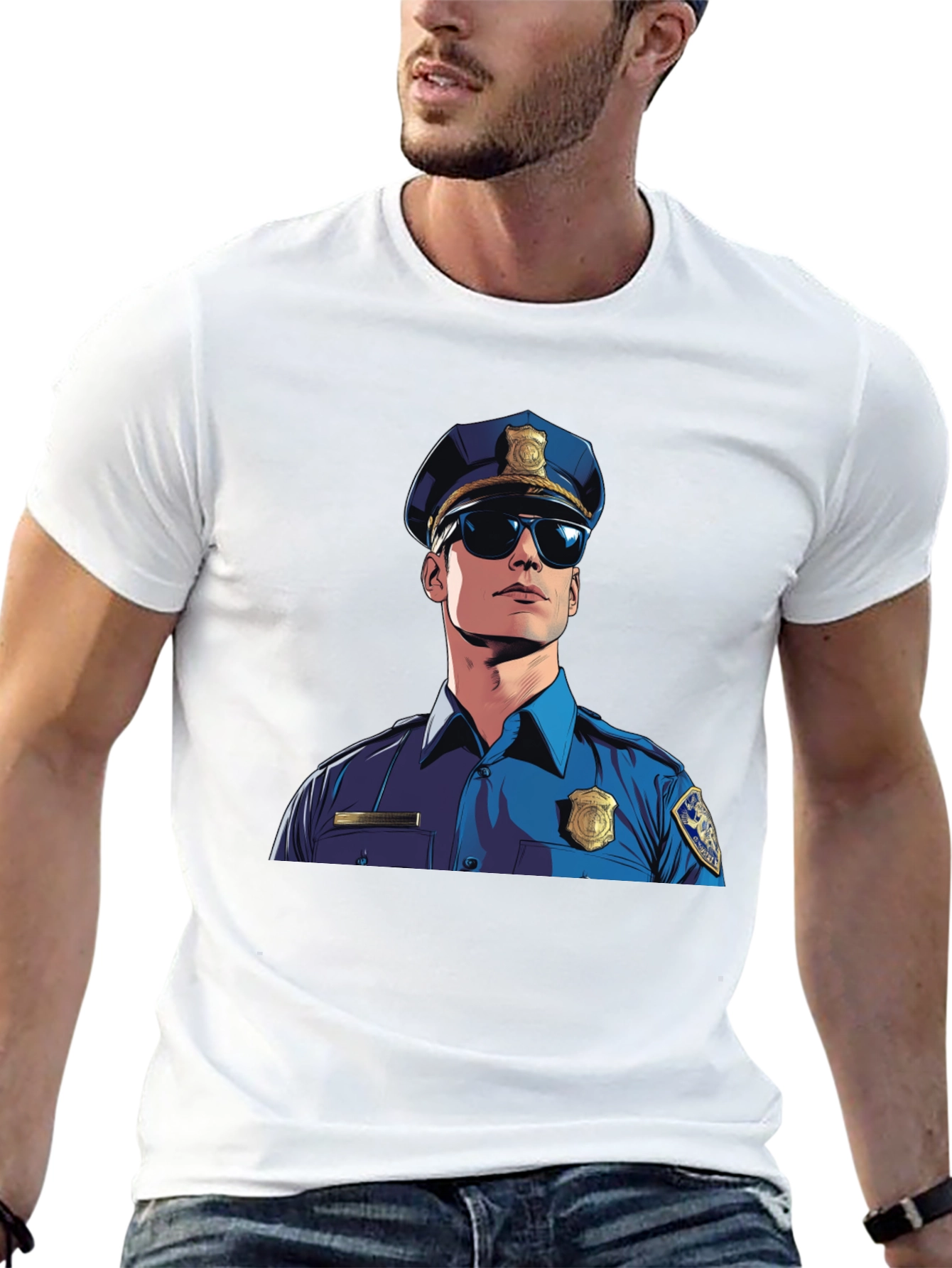 Cool Cop Graphic Tee - Black Cotton Blend