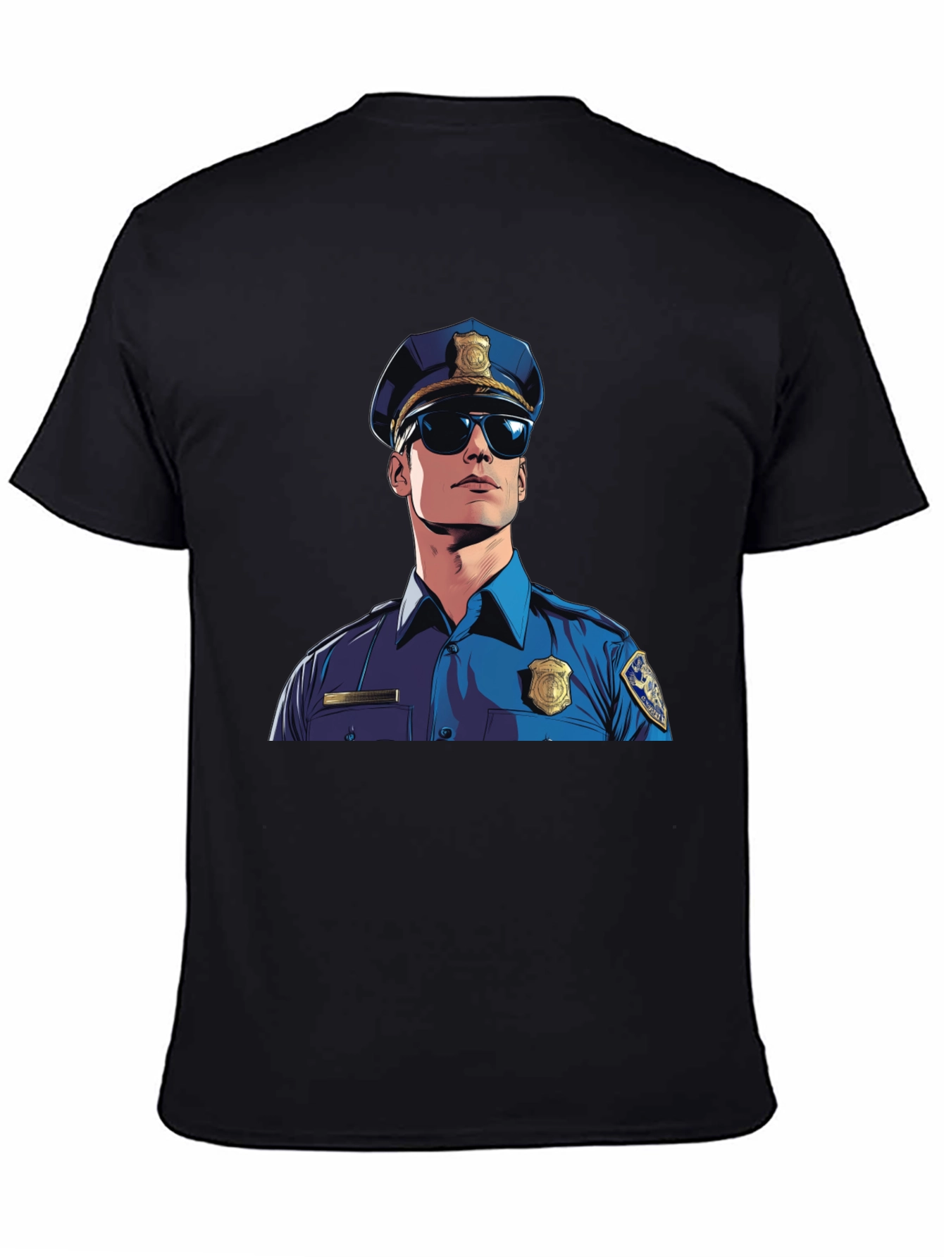 Cool Cop Graphic Tee - Black Cotton Blend