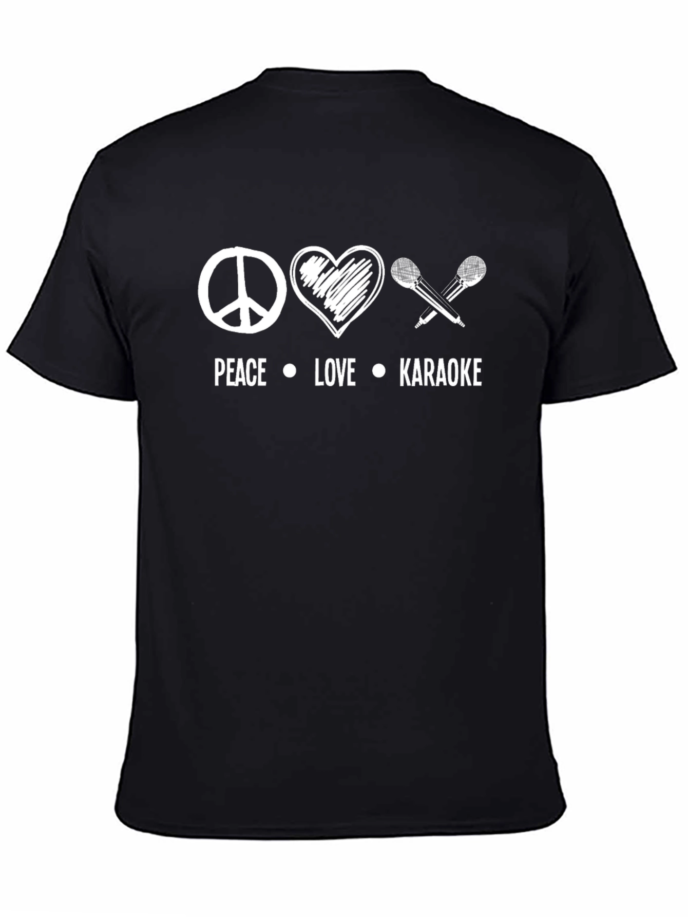 Peace Love Karaoke T-Shirt - Black