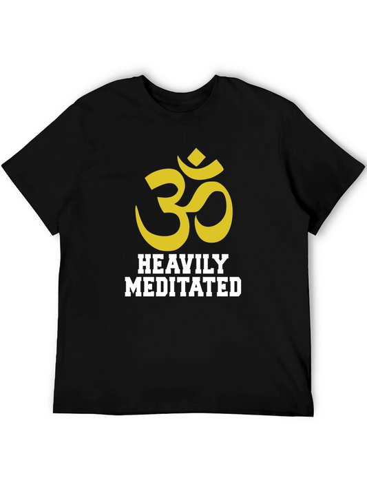 Heavily Meditated Graphic Tee - Black Cotton Blend