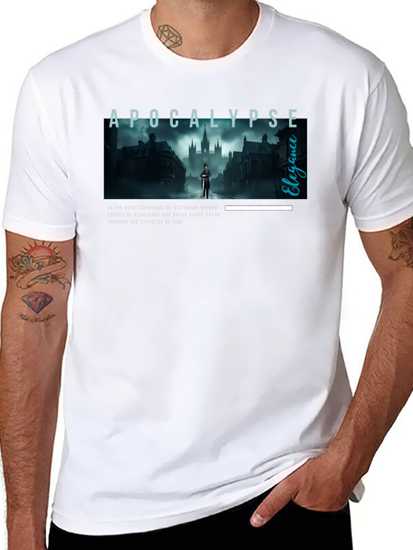 Apocalypse Elegance Graphic Tee - Victorian Style