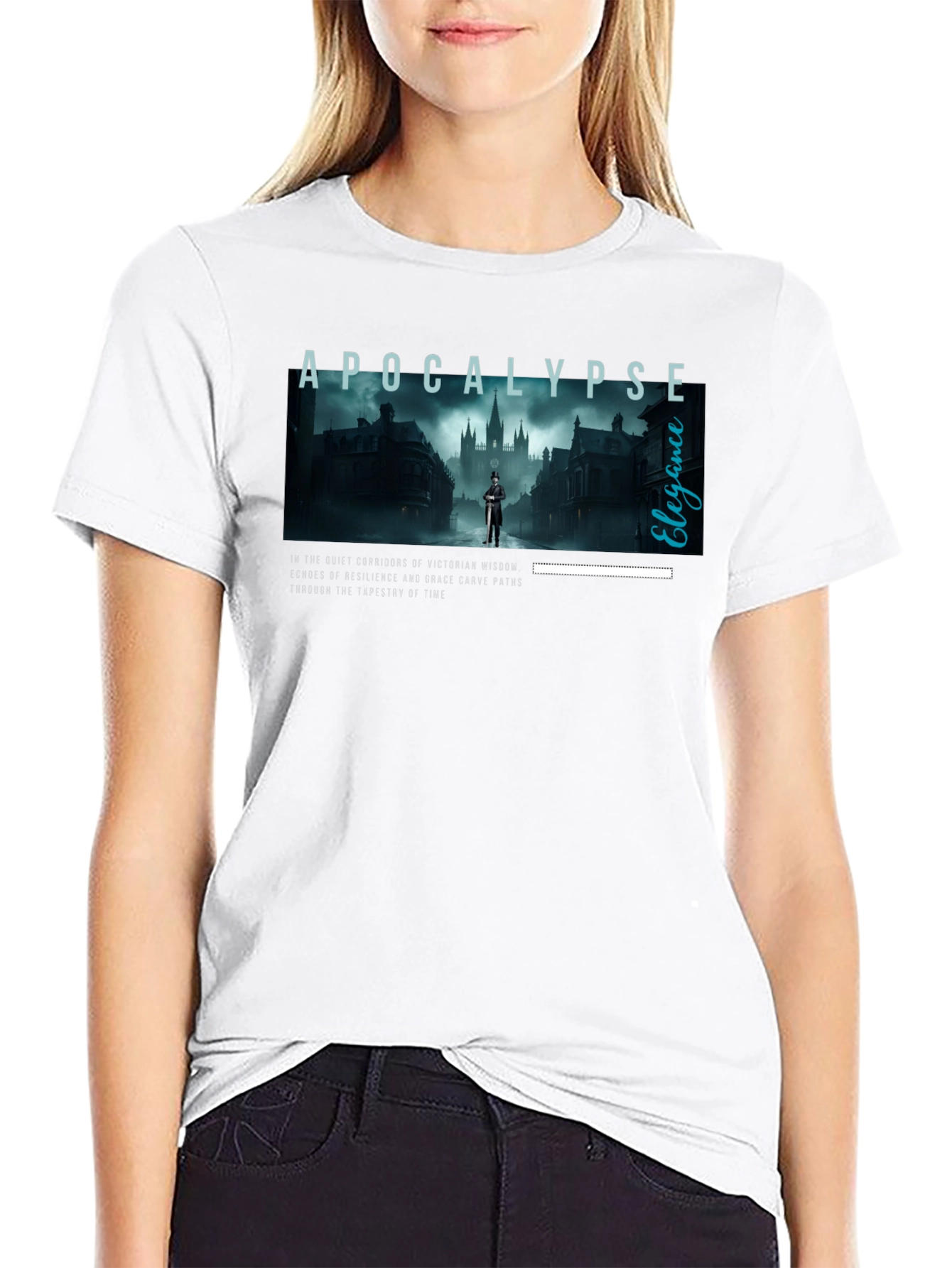 Apocalypse Elegance Graphic Tee - Victorian Style
