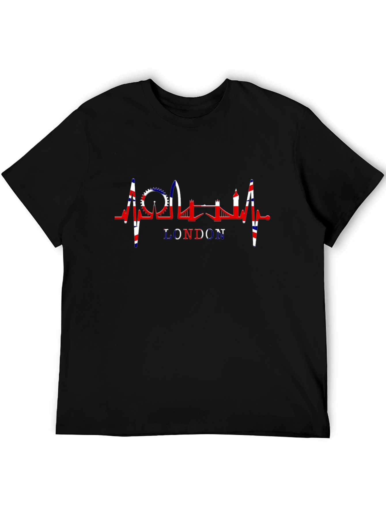 London Skyline Heartbeat Black T-Shirt