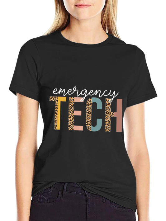 Emergency Tech Leopard Print Graphic Tee