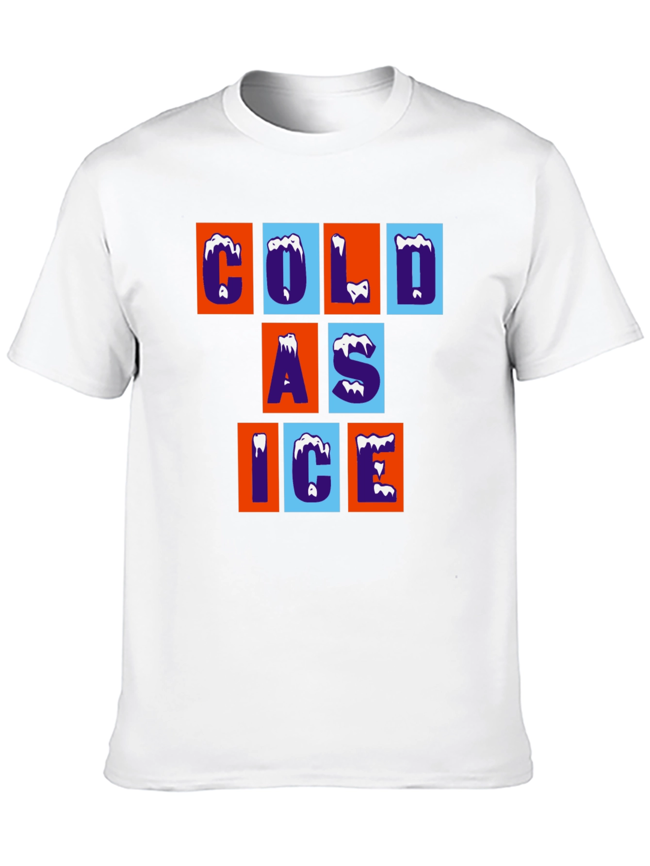 Cold As Ice Graphic Tee - Trendy Crew Neck