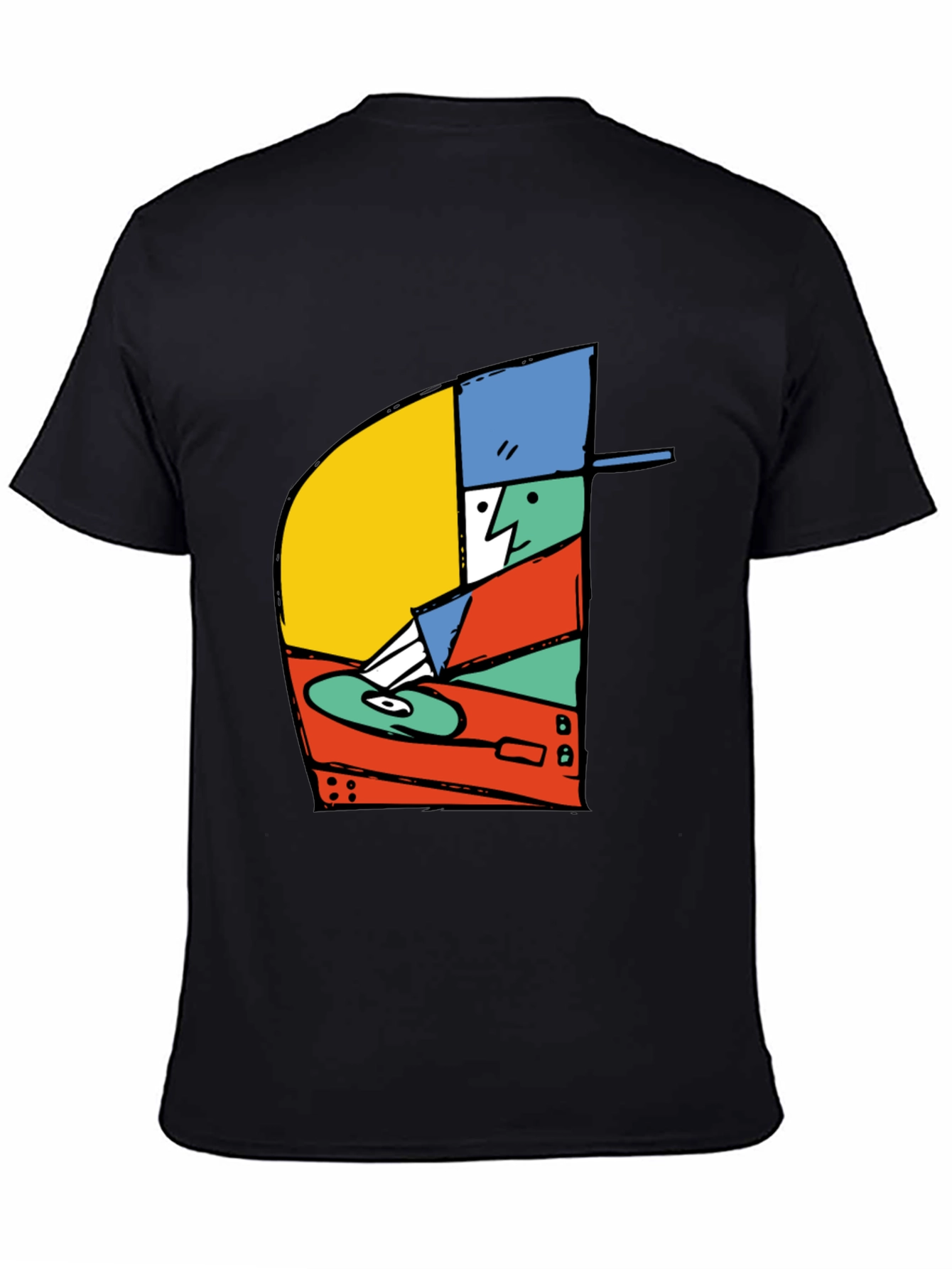 Retro DJ Graphic T-Shirt - Black