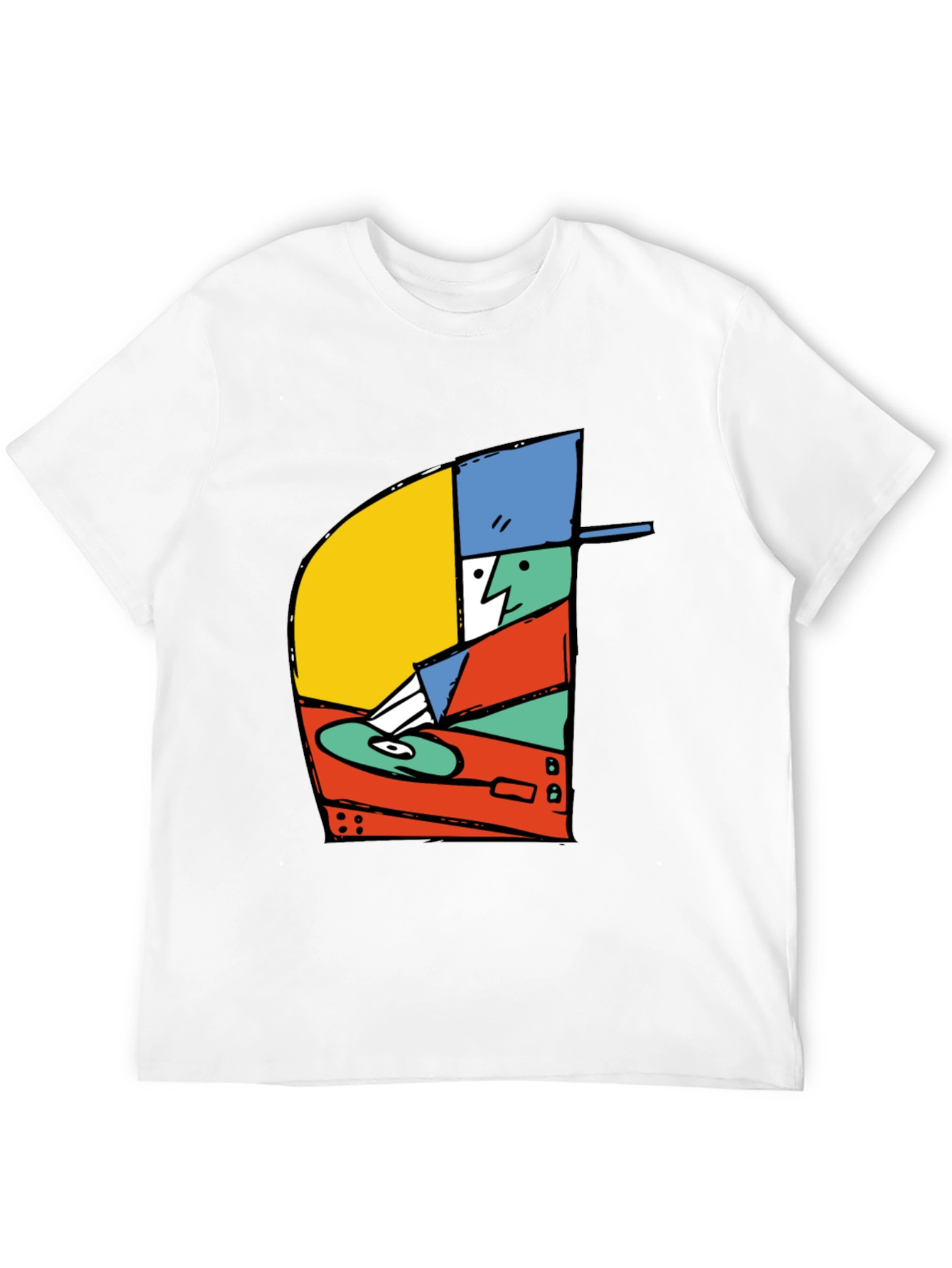 Retro DJ Graphic T-Shirt - Black