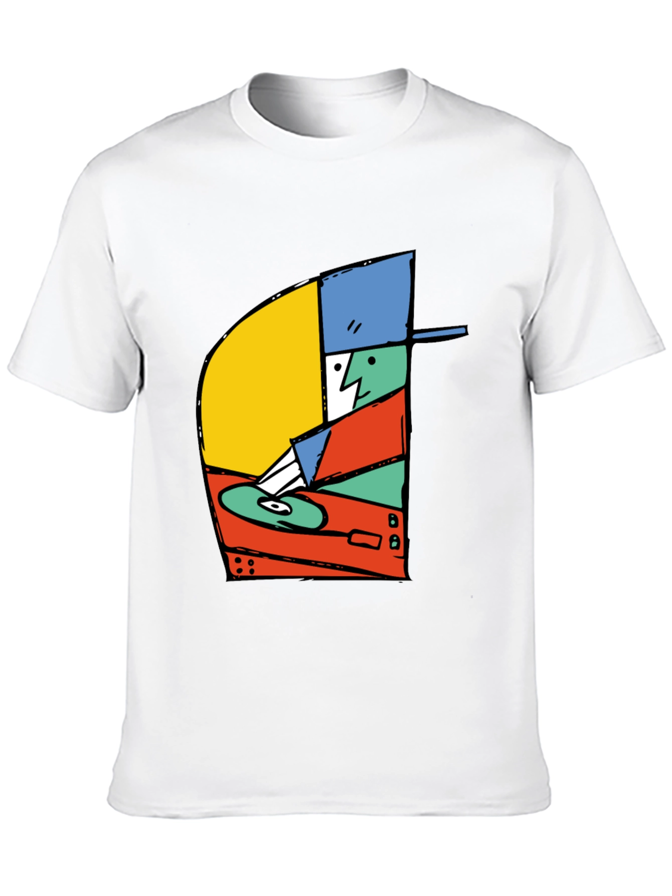 Retro DJ Graphic T-Shirt - Black