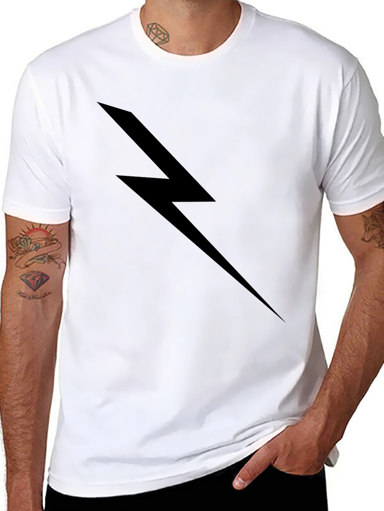 Black Lightning Bolt Graphic T-Shirt