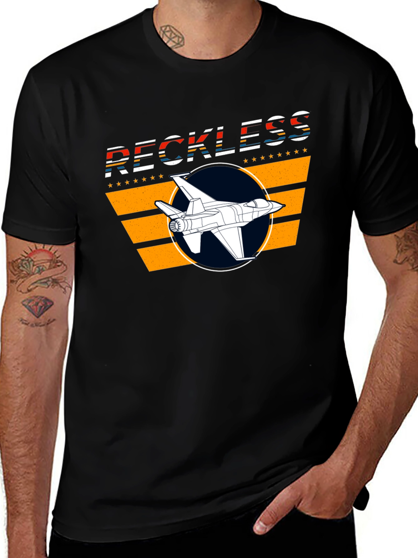 Reckless Jet Black Graphic T-Shirt