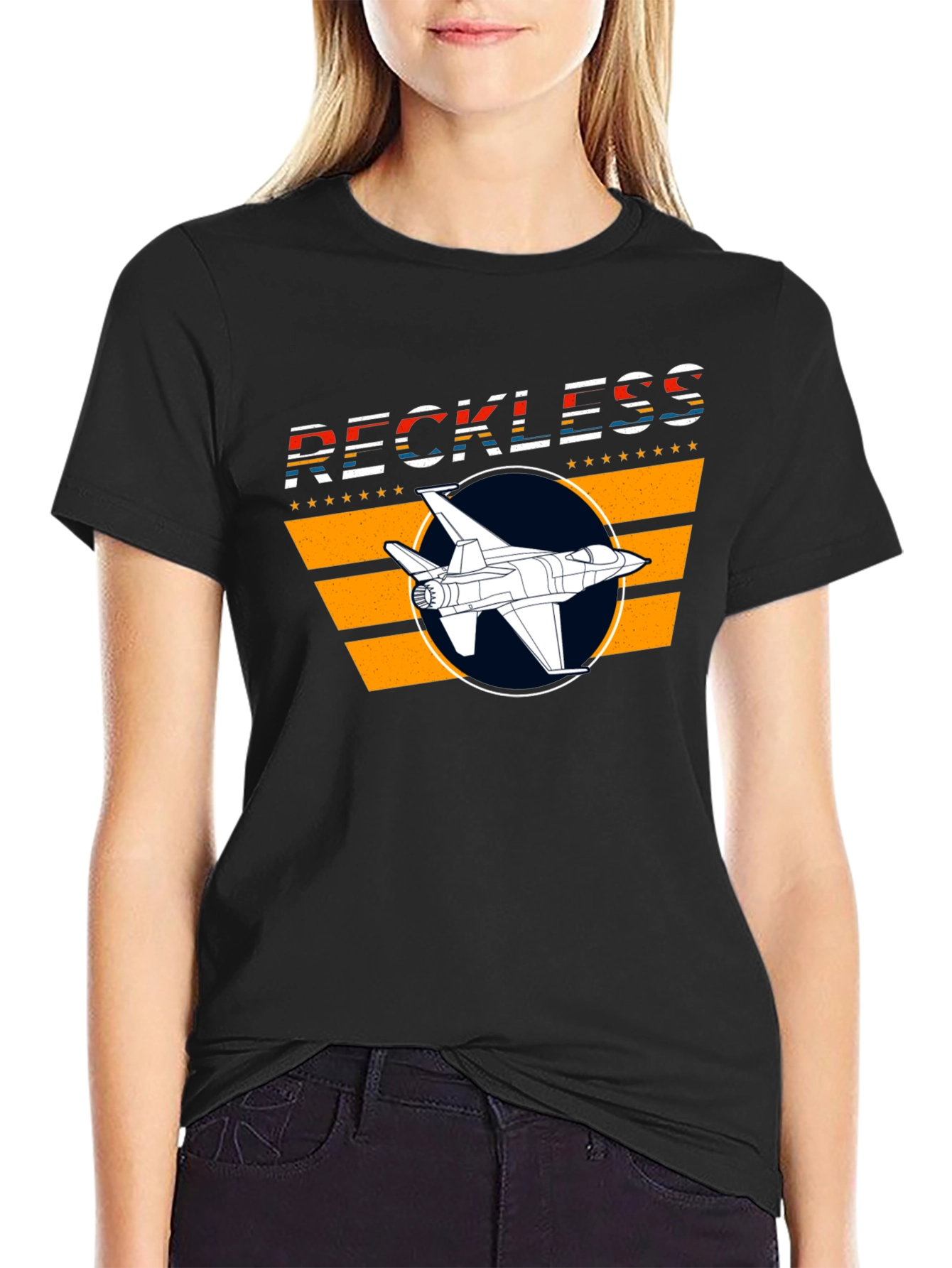 Reckless Jet Black Graphic T-Shirt