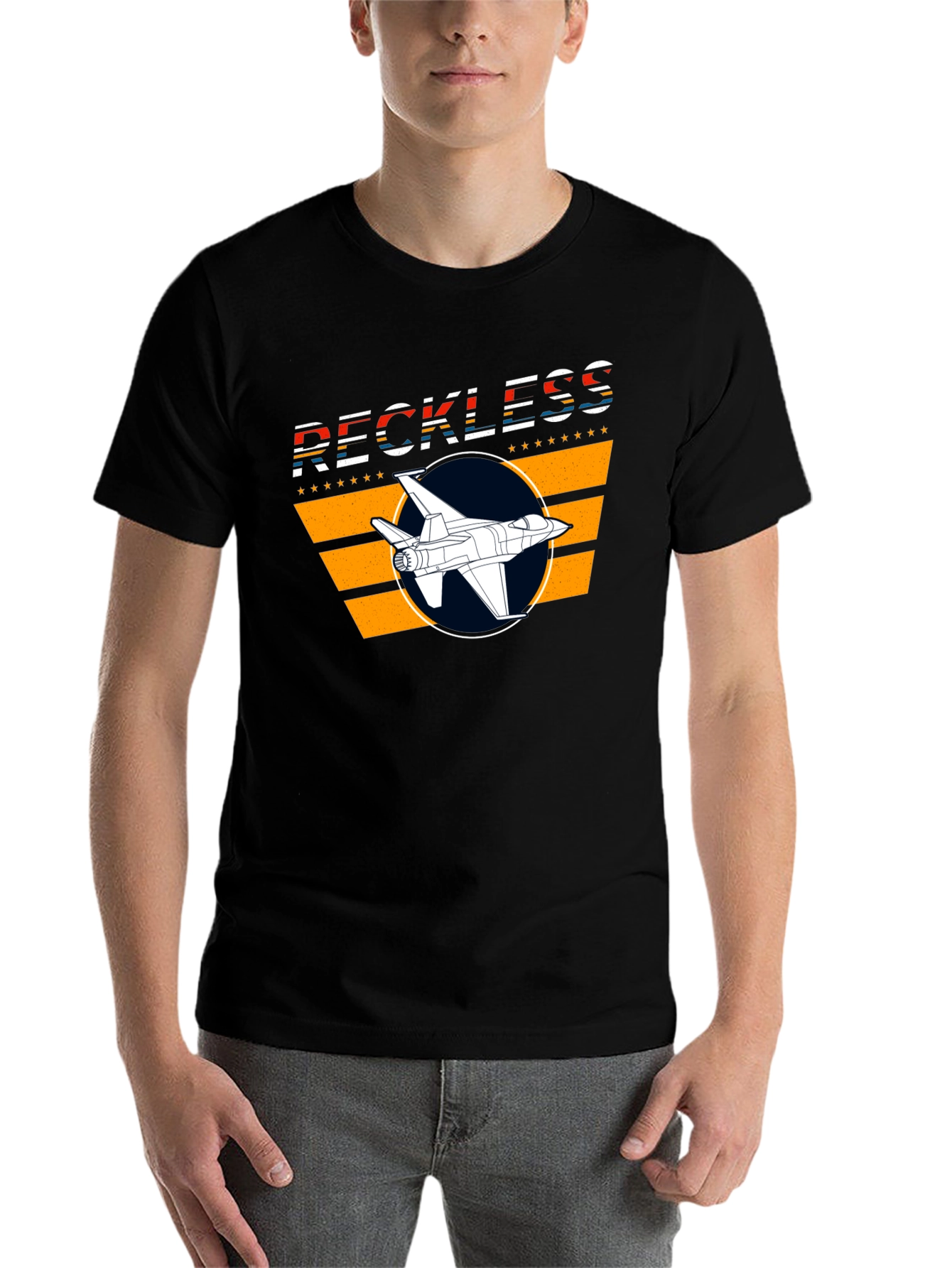 Reckless Jet Black Graphic T-Shirt