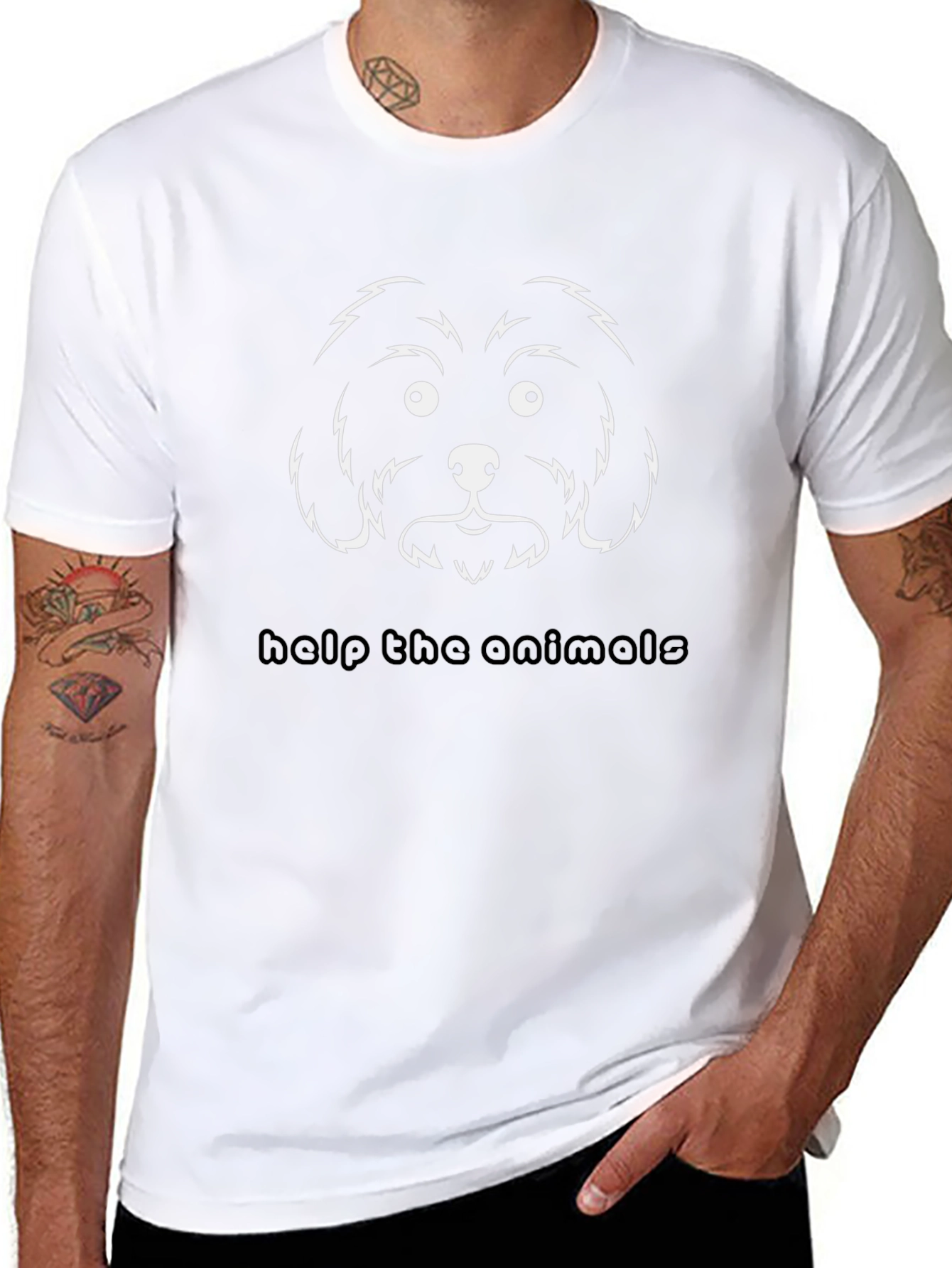 Dog Face Graphic Tee - Help The Animals